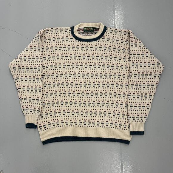 Vintage 90s American Eagle Outfitters White Pattern Sweater - Picture 1 of 3